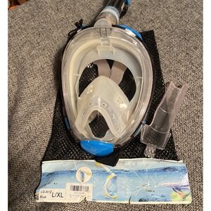 Free Breath Revolutionary Full Dry Snorkeling Mask 180 Vision L/XL